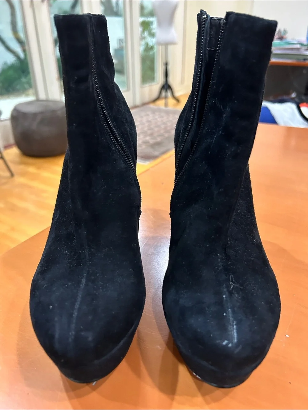 Women's Black Suede Wedge Ankle Boots - Classic Elevation